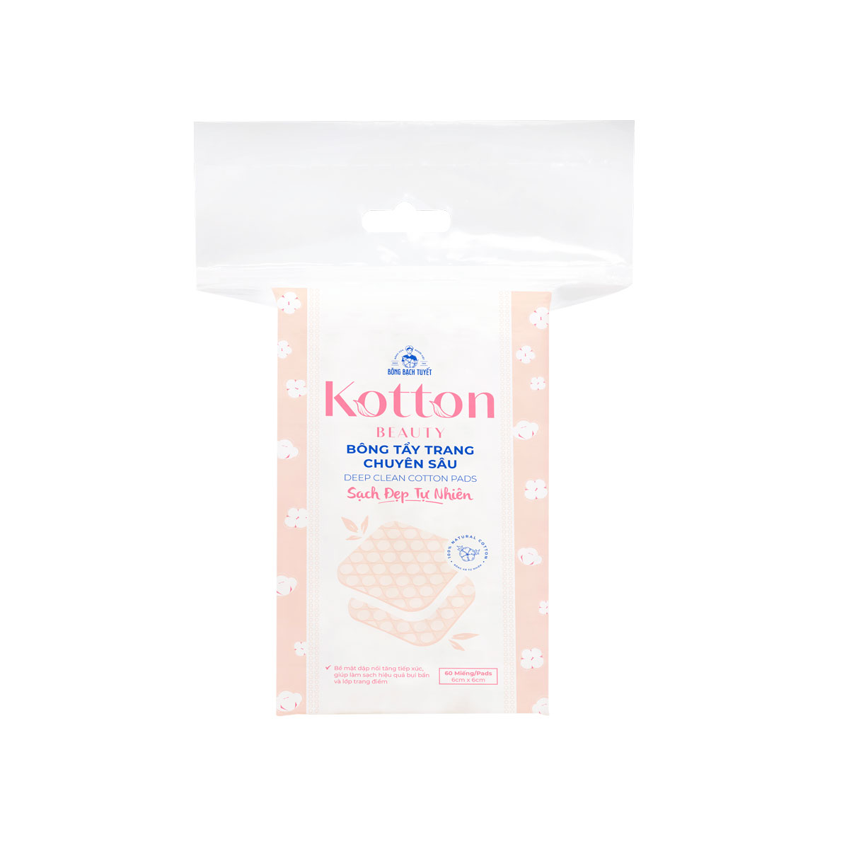 Bông tẩy trang cotton 60|120 miếng chuyên sâu - Kotton Beauty
