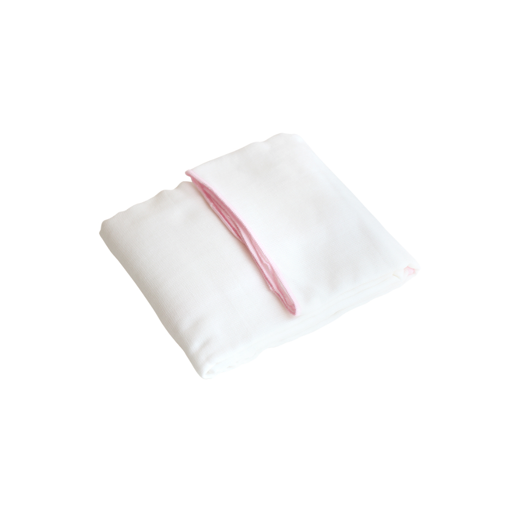 Pink-trim kotton care for kid cotton gauze bath towel