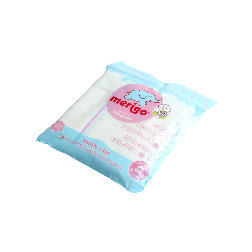 Pink-trim kotton care for kid cotton gauze bath towel