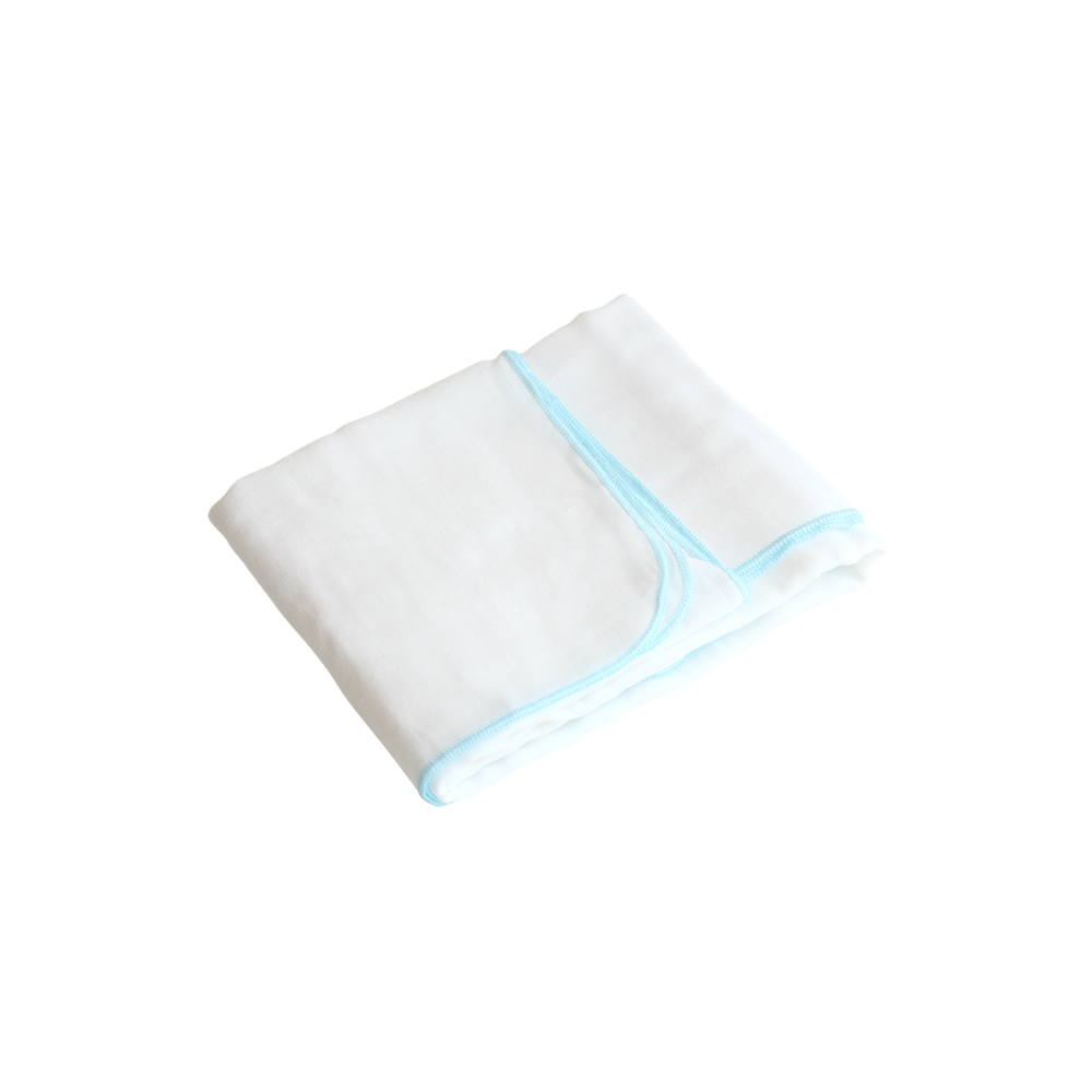 Blue-trim kotton care for kid cotton gauze bath towel
